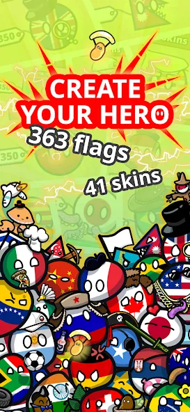 Countryball Potato Mayhem (Кантрибол Потето Мейхем) [МОД Много денег] APK Android Screenshot 3