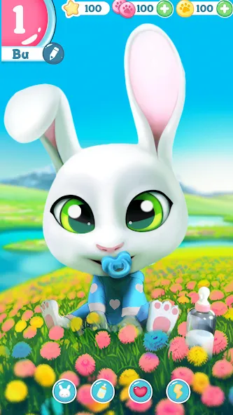 Bu Bunny - Cute pet care game [МОД Все открыто] APK Android Screenshot 1