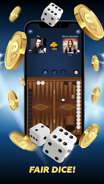PPNards: Backgammon board game (ППНардс) [МОД Бесконечные монеты] APK Android Screenshot 2