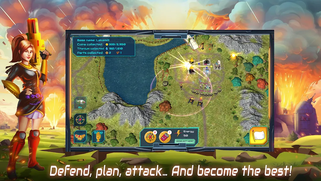 Boulder Base: Defense Strategy (Боулдер Бейс) [МОД Много денег] APK Android Screenshot 2