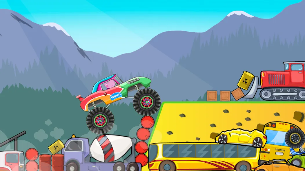 Kids Monster Truck Racing Game [МОД Все открыто] APK Android Screenshot 2