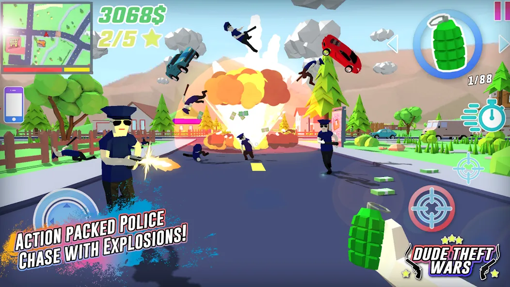 Dude Theft Wars Shooting Games (Дуд Тефт Варс) [МОД Unlocked] APK Android Screenshot 1