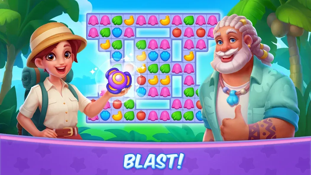 Tropicmania: Match-3 adventure (Тропикмания) [МОД Mega Pack] APK Android Screenshot 1