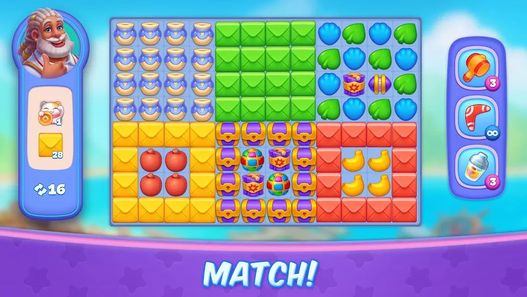 Tropicmania: Match-3 adventure (Тропикмания) [МОД Mega Pack] APK Android Screenshot 4