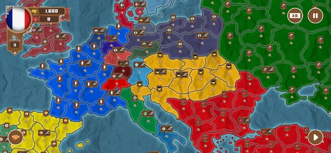 World conquest: Europe 1812 (Всемирное завоевание) [МОД Много денег] APK Android Screenshot 3