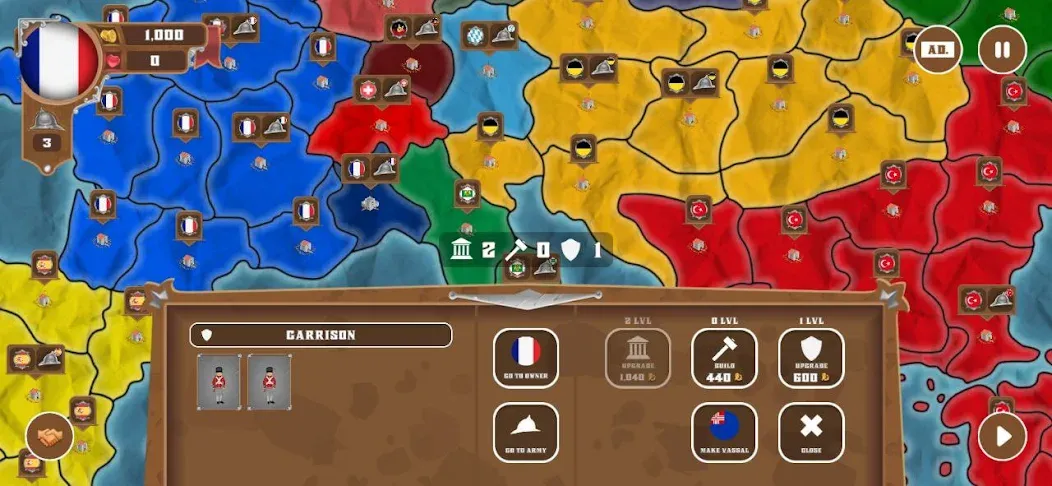 World conquest: Europe 1812 (Всемирное завоевание) [МОД Много денег] APK Android Screenshot 4