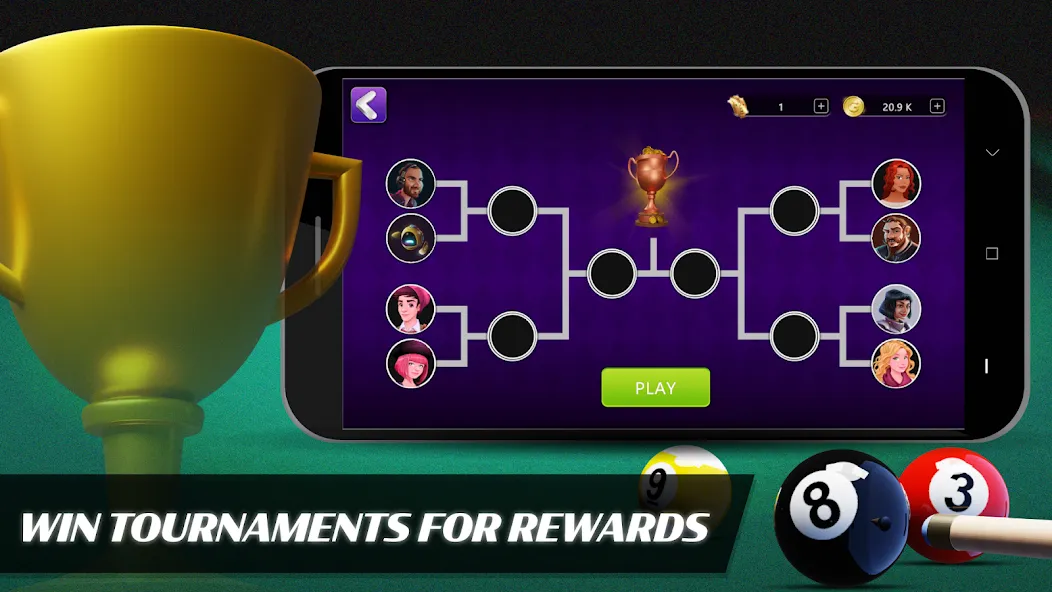 8 Ball Billiards Offline Pool (Балл Бильярд Оффлайн Пул) [МОД Меню] APK Android Screenshot 3