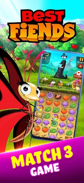 Best Fiends - Match 3 Puzzles (Бест Фиендс) [МОД Все открыто] APK Android Screenshot 1