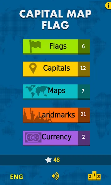 Capital Map Flag - geo quiz [МОД Premium] APK Android Screenshot 1