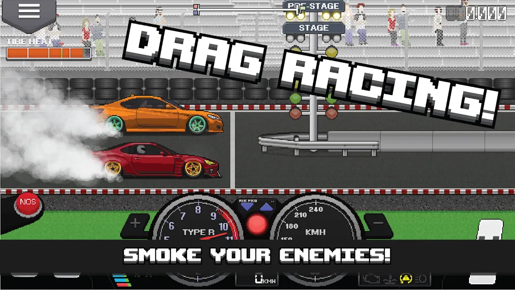 Pixel Car Racer (Пиксельный гоночный автомобиль) [МОД Premium] APK Android Screenshot 1