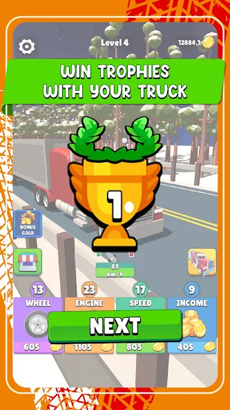 Idle Truck Racing : Cybertruck (Айдл Трак Рейсинг) [МОД Premium] APK Android Screenshot 4