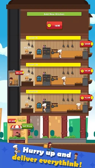 Pizza Tower: Idle Tycoon (Пицца Тауэр) [МОД Все открыто] APK Android Screenshot 3