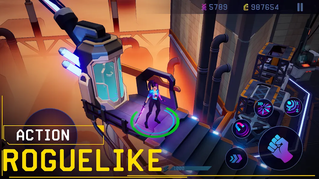 Rush Angel - Cyberpunk RPG (Раш Энджел) [МОД Бесконечные монеты] APK Android Screenshot 1