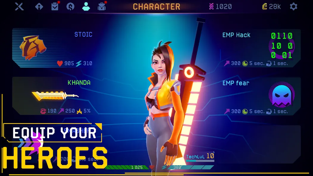Rush Angel - Cyberpunk RPG (Раш Энджел) [МОД Бесконечные монеты] APK Android Screenshot 2