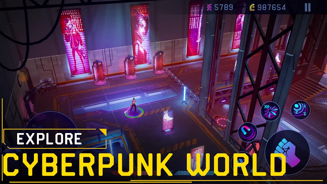 Rush Angel - Cyberpunk RPG (Раш Энджел) [МОД Бесконечные монеты] APK Android Screenshot 3