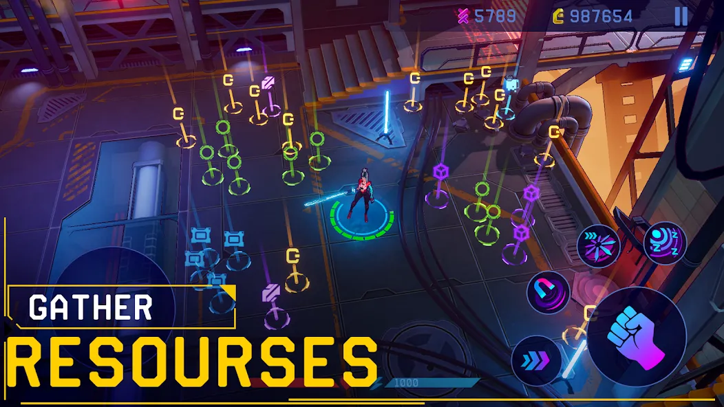 Rush Angel - Cyberpunk RPG (Раш Энджел) [МОД Бесконечные монеты] APK Android Screenshot 4