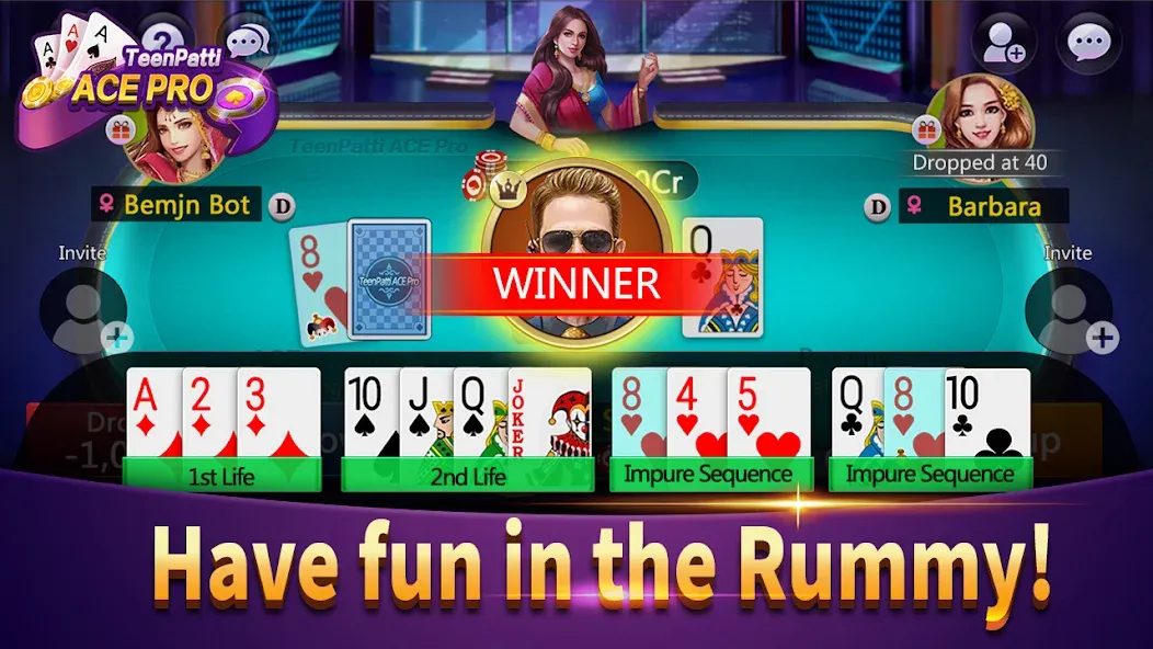 Teenpatti Ace Pro -poker,rummy (Тинпатти Эйс Про) [МОД Premium] APK Android Screenshot 4