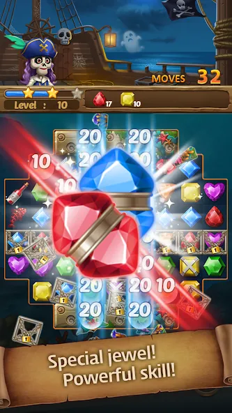 Jewels Ghost Ship: jewel games (Джуэлз Гост Шип) [МОД Меню] APK Android Screenshot 1