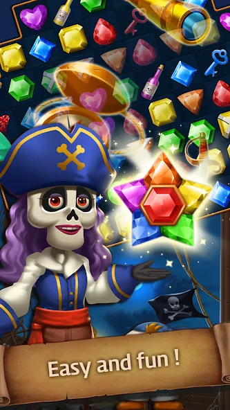 Jewels Ghost Ship: jewel games (Джуэлз Гост Шип) [МОД Меню] APK Android Screenshot 3