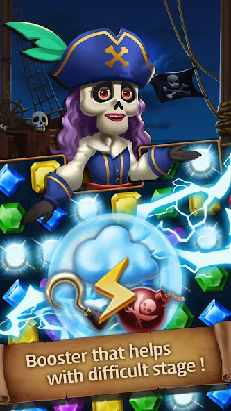 Jewels Ghost Ship: jewel games (Джуэлз Гост Шип) [МОД Меню] APK Android Screenshot 4