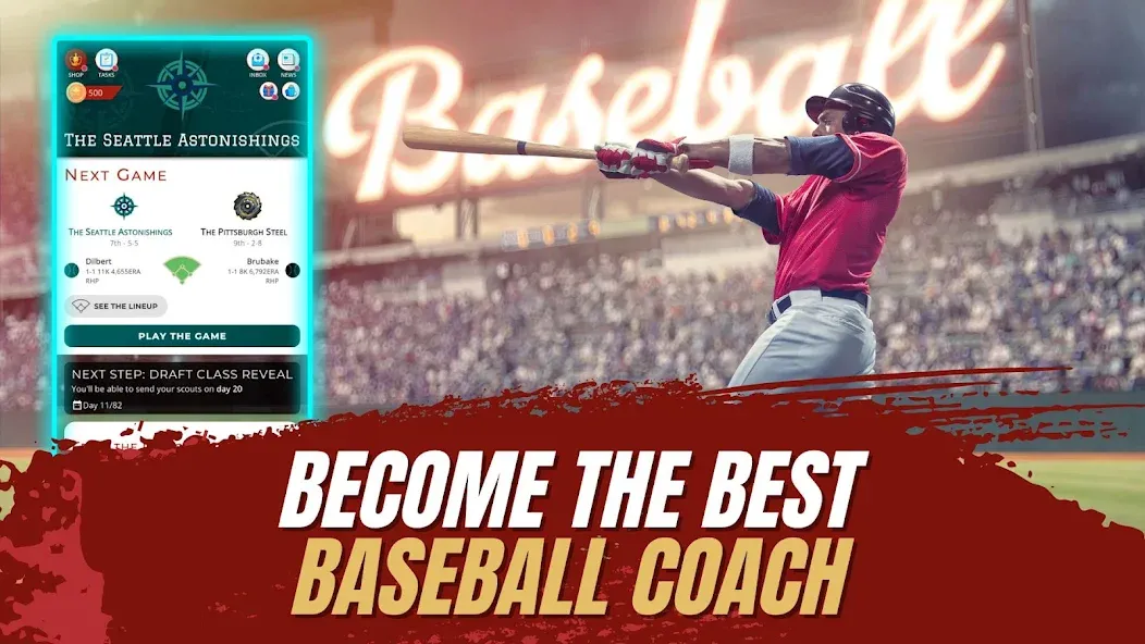 Astonishing Baseball Manager (Астонишинг Бейсбол Менеджер) [МОД Premium] APK Android Screenshot 1