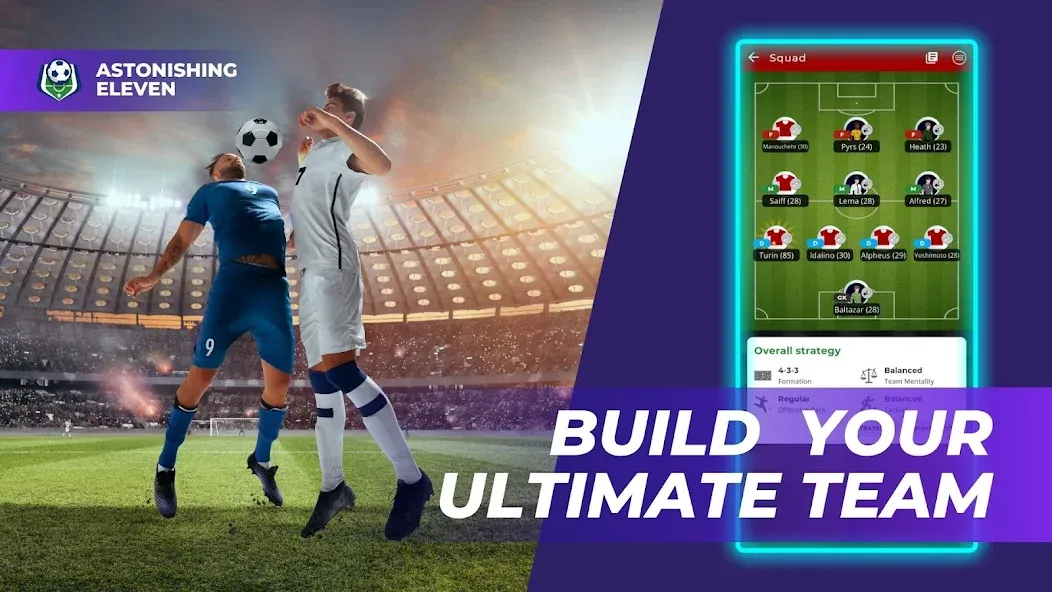 Astonishing Eleven Football (Астонишинг Илевен Футбол) [МОД Unlocked] APK Android Screenshot 2