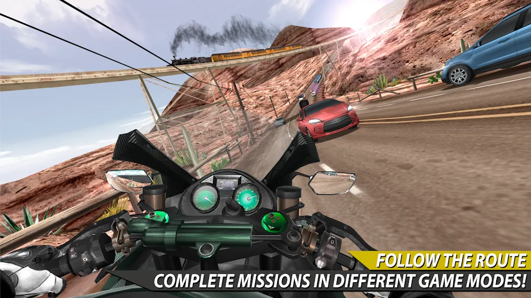 Moto Rider In Traffic (Мото Райдер в Трафике) [МОД Бесконечные монеты] APK Android Screenshot 1