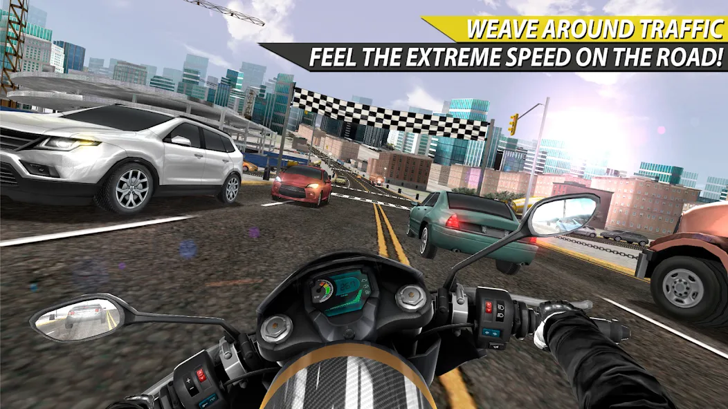 Moto Rider In Traffic (Мото Райдер в Трафике) [МОД Бесконечные монеты] APK Android Screenshot 2