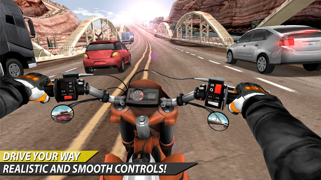 Moto Rider In Traffic (Мото Райдер в Трафике) [МОД Бесконечные монеты] APK Android Screenshot 3