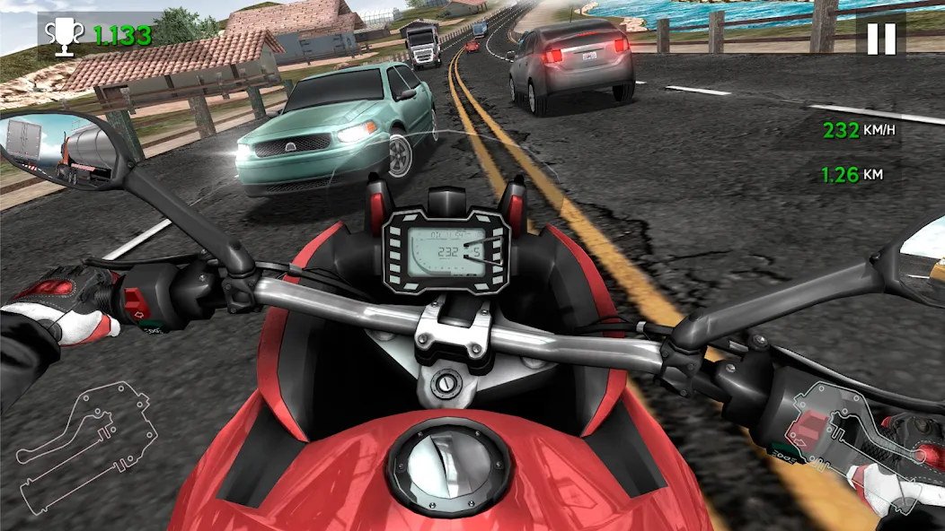 Moto Rider In Traffic (Мото Райдер в Трафике) [МОД Бесконечные монеты] APK Android Screenshot 5