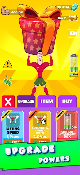 Lifting Ronaldo (Тренировка Роналду) [МОД Бесконечные монеты] APK Android Screenshot 2