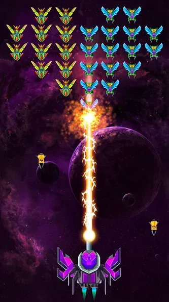 Galaxy Attack: Shooting Game (Гэлэкси Аттак) [МОД Бесконечные монеты] APK Android Screenshot 3