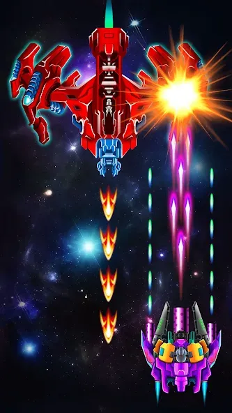 Galaxy Attack: Shooting Game (Гэлэкси Аттак) [МОД Бесконечные монеты] APK Android Screenshot 4