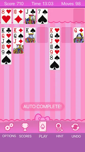 Pink Solitaire (Пинк Солитер) [МОД Бесконечные монеты] APK Android Screenshot 1