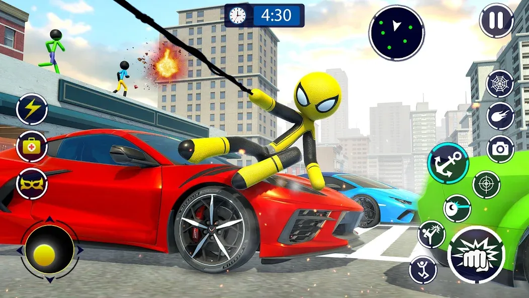 Spider Stickman Rope Hero Game [МОД Все открыто] APK Android Screenshot 1