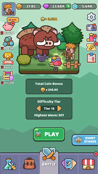 Wild Survival - Idle Defense (Уайлд Сурвивал) [МОД Premium] APK Android Screenshot 1