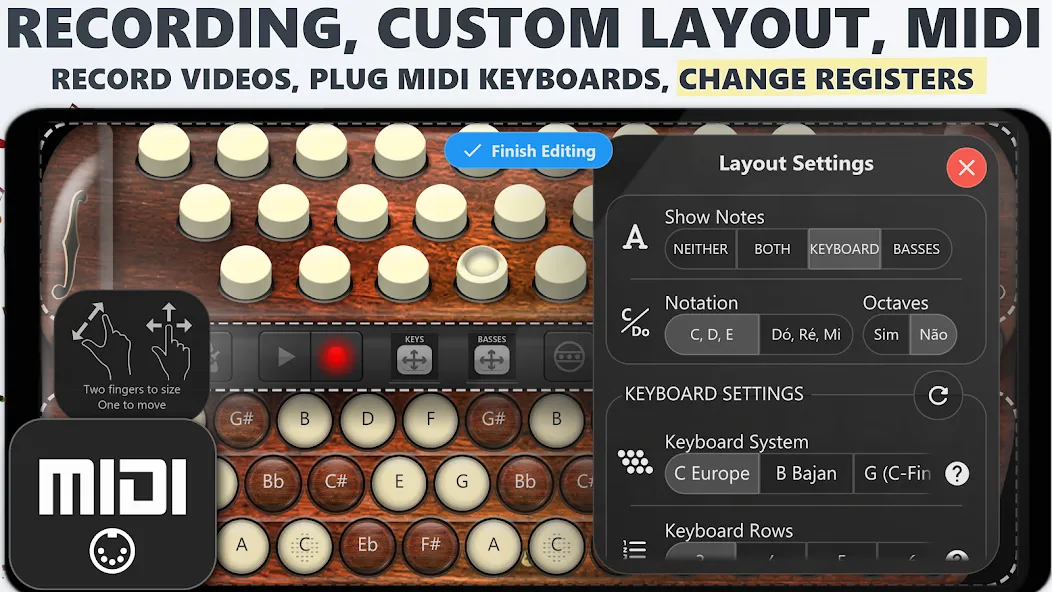 Accordion Chromatic Button (Аккордеон с хроматическими кнопками) [МОД Бесконечные монеты] APK Android Screenshot 5