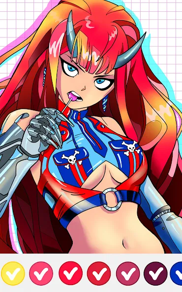 Anime Manga Color by Numbers [МОД Много денег] APK Android Screenshot 1