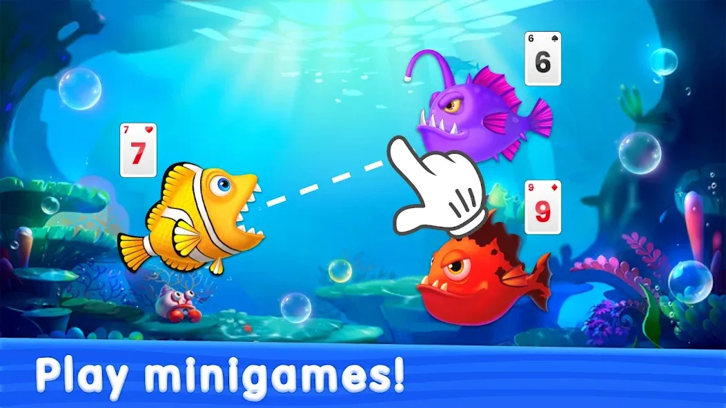 Solitaire TriPeaks: Aquarium (Солитер ТриПикс) [МОД Mega Pack] APK Android Screenshot 1