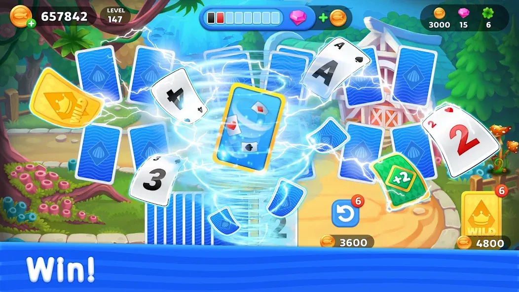 Solitaire TriPeaks: Aquarium (Солитер ТриПикс) [МОД Mega Pack] APK Android Screenshot 5