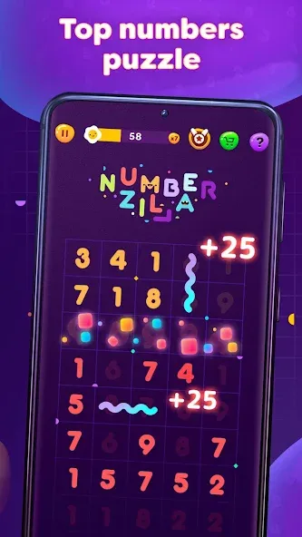 Numberzilla: Number Match Game (Намберзилла) [МОД Бесконечные монеты] APK Android Screenshot 2