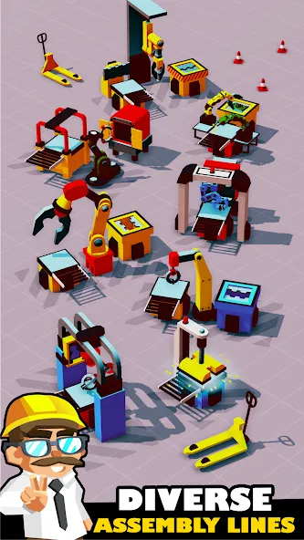 Idle Smartphone Tycoon Factory (Смартфон Фабрика Айдл Тайкун) [МОД Меню] APK Android Screenshot 4