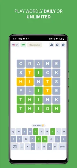 Wordly - Daily Word Game [МОД Много денег] APK Android Screenshot 1