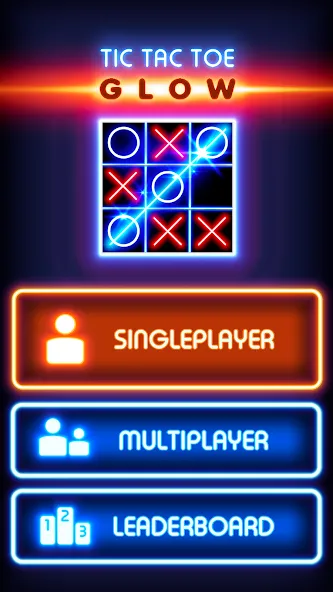 Tic Tac Toe Glow: 2 Players [МОД Бесконечные монеты] APK Android Screenshot 1