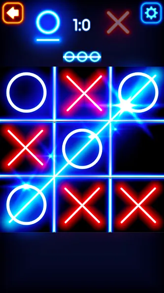 Tic Tac Toe Glow: 2 Players [МОД Бесконечные монеты] APK Android Screenshot 2