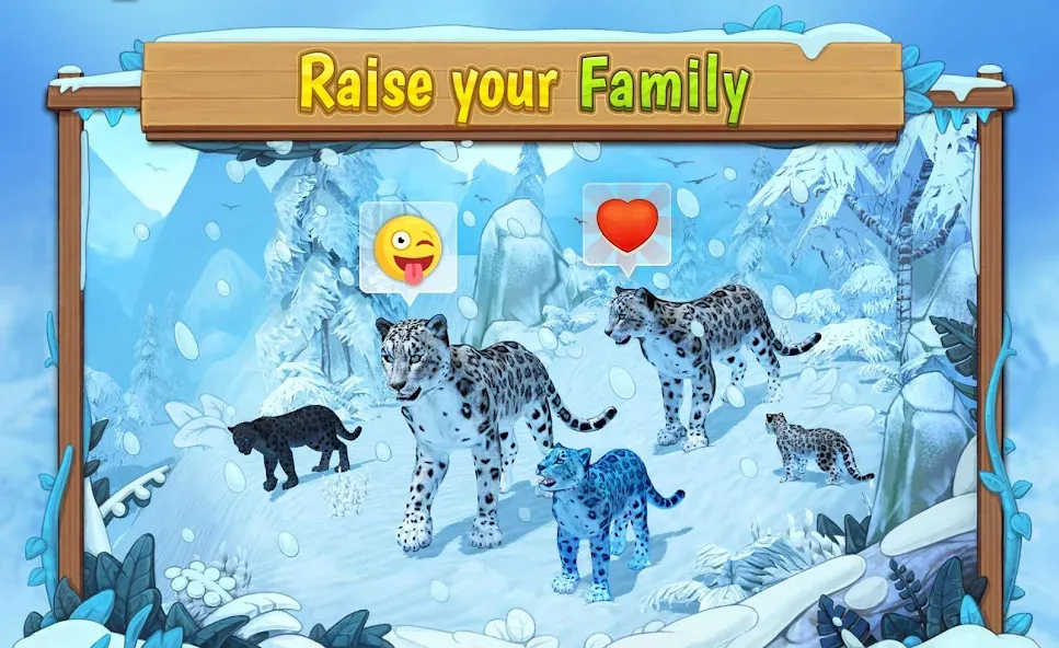 Snow Leopard Family Sim Online [МОД Premium] APK Android Screenshot 1