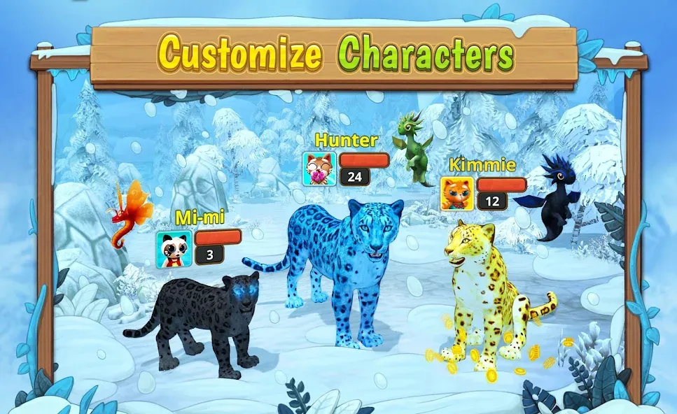 Snow Leopard Family Sim Online [МОД Premium] APK Android Screenshot 2