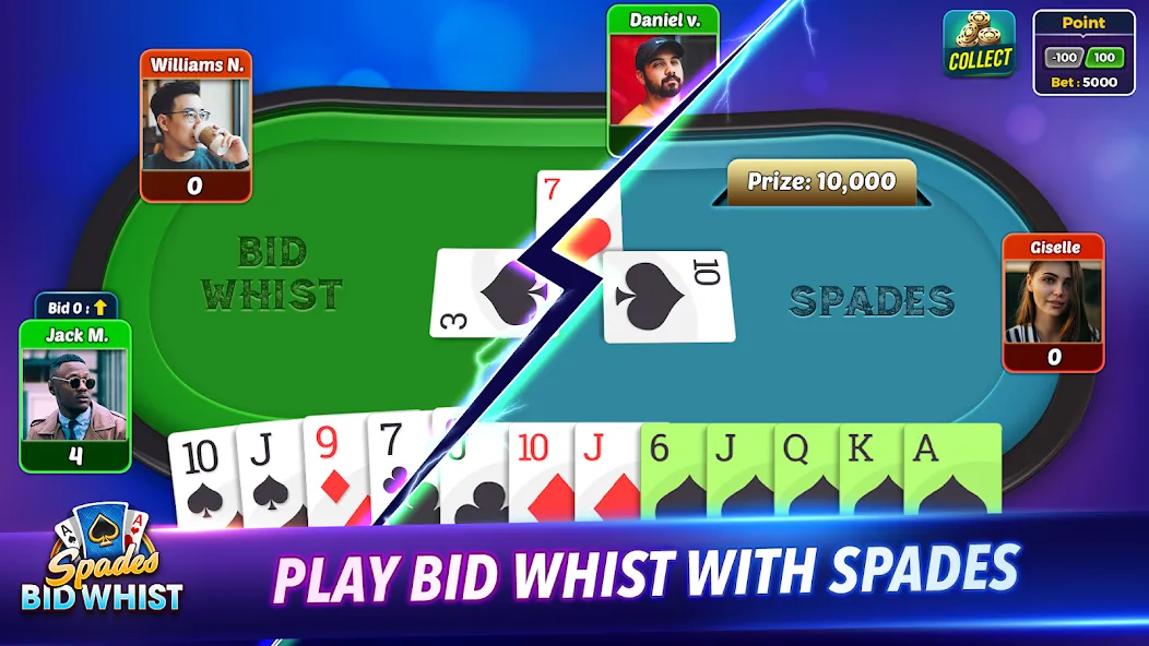 Spades: Bid Whist Classic Game (Бид Вист Классик) [МОД Mega Pack] APK Android Screenshot 2