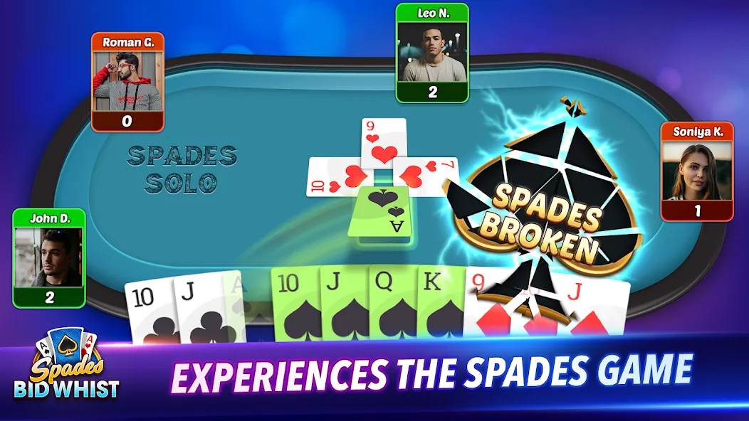 Spades: Bid Whist Classic Game (Бид Вист Классик) [МОД Mega Pack] APK Android Screenshot 3