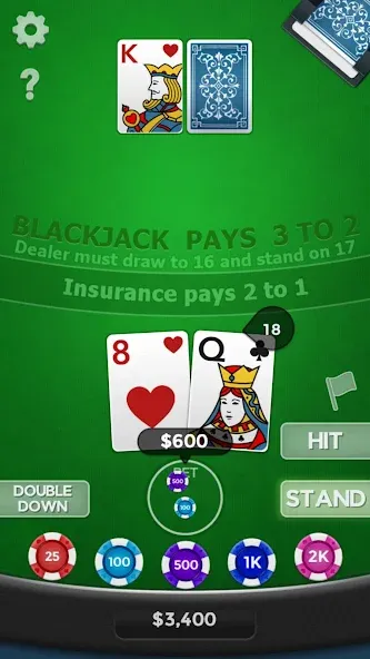 Blackjack 21 [МОД Mega Pack] APK Android Screenshot 2